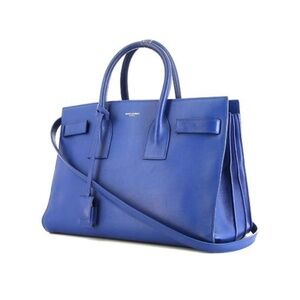 Saint Laurent Sac de jour model handbag in blue leather